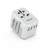 1 x RAW Customer Returns TESSAN travel adapter worldwide, travel plug adapter worldwide with 2 USB and 2 USB C, universal travel adapter for Germany USA England Australia Japan, international plug adapter - RRP €25.2