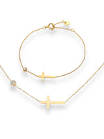 1 x RAW Customer Returns treats yourself Elegant jewelry sets for women Waterproof jewelry gold Cross necklace women and cross bracelet gold waterproof Stainless steel jewelry women Christian gifts for women - RRP €40.28