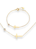 1 x RAW Customer Returns treats yourself Elegant jewelry sets for women Waterproof jewelry gold Cross necklace women and cross bracelet gold waterproof Stainless steel jewelry women Christian gifts for women - RRP €40.28