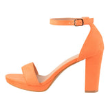 1 x RAW Customer Returns Elara Women s High Heel Shoe Chunkyrayan 6950-GL Orange-38 - RRP €25.62