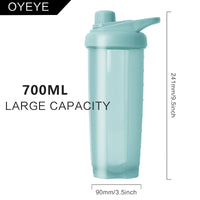 1 x Brand New OYEYE Nutrition Protein Shaker, 700ml, BPA Free, Water Bottle, Drink Bottle, Blender Ball, Protein Shaker, Lump Free, Protein Shake with Scale, Leak Proof Cup Green - RRP €22.8