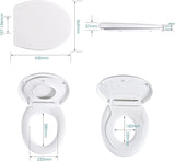 1 x RAW Customer Returns WC seat family, MUJIUSHI 2 in 1 family toilet seat with magnetic child seat, automatic lowering and quick-release function, oval O-shaped family toilet lid for adults and children - RRP €39.99