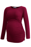 1 x RAW Customer Returns Smallshow Women s Maternity Wear Long Sleeve Maternity Shirt Maternity Tops 3 Pack, Black-Navy-Wine, M - RRP €47.96