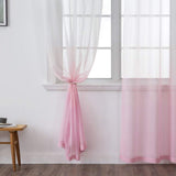 1 x RAW Customer Returns MIULEE Curtains Transparent Curtains Gradient Voile Sheer Set of 2 Curtains with Eyelets Decorative Window Curtain for Bedroom and Living Room 225 cm x 140 cm H x W White Pink - RRP €27.22