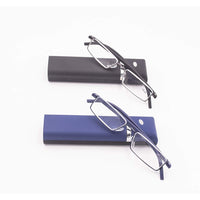 1 x RAW Customer Returns KoKoBin 2 Pack Ultra Light Frame TR90 Reading Glasses Reading Aid Half Frame Metal Glasses Semi Frame Vision Aid with Glasses Case for Men and Women - RRP €58.8