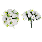 2 x Brand New Inweder Bridal Bouquet Bouquet Artificial Flowers White - 2 Pcs Artificial Flowers Roses Artificial Fake Flower Ball Plastic Artificial Roses Fake Silk Flowers for Table Decoration Wedding Flower Ball Decoration - RRP €45.92