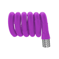 3 x Brand New Volo Rose Purple Bamboo Silicone Coated Cable Lock, 4 Position Coiled Combination Cable Bicycle Lock, Suitable for Road Bikes, MTB Bikes, Folding Bikes - RRP €90.0