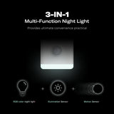 1 x RAW Customer Returns THIRDREALITY Multi-Function Night Light Type C , Zigbee Repeater, 3-in-1 Combines a Motion Sensor, a Illumination Sensor and RGB Color Night Light, 1-100 Adjustable Brightness, Zigbee hub Required - RRP €30.24