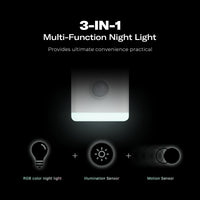 1 x RAW Customer Returns THIRDREALITY Multi-Function Night Light Type C , Zigbee Repeater, 3-in-1 Combines a Motion Sensor, an Illumination Sensor and RGB Color Night Light, 1-100 Adjustable Brightness, Zigbee hub Required - RRP €25.99