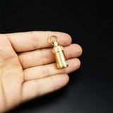 10 x Brand New TOLOWOBK Pill Box Keychain, Portable Mini Pill Box Made of Brass for Outdoor Use - RRP €90.6