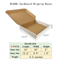 1 x RAW Customer Returns RLAVBL Pack of 25 white shipping boxes measuring 13 x 10 x 2 for shipping toys and gifts - RRP €30.24