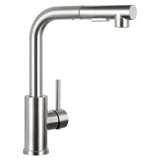 1 x RAW Customer Returns DJS kitchen faucet extendable with shower two water jet types, kitchen mixer tap 360 swivel, kitchen fitting stainless steel, brushed nickel - RRP €60.99