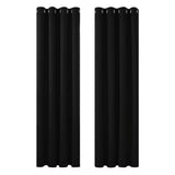 1 x RAW Customer Returns Deconovo Curtain Blackout Eyelet Curtains Bedroom Thermal Curtain Eyelets, 180x140 cm Height x Width , Black, Set of 2 - RRP €44.95