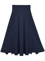 1 x RAW Customer Returns Dark blue maxi skirt skirt festival outfit women with slit pocket midi high waist long midi pleated a lines beach pleated skirt pleated skirt summer skirt light beach skirt wedding XL - RRP €32.99