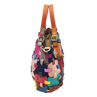 1 x RAW Customer Returns Eysee Genuine Leather Bag Women Shoulder Bag Handbag Colorful Bag Multicolored Bag - RRP €61.96