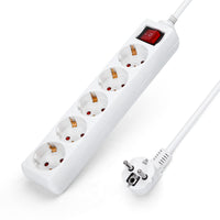 1 x RAW Customer Returns Aigostar 5-way power strip with switch, table socket, child safety lock, 5m cable, white - RRP €18.0