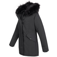 1 x RAW Customer Returns Elara Women s Winter Parka Jacket Faux Fur Coat Chunkyrayan 20401 Schwarz 32 XXS  - RRP €47.11