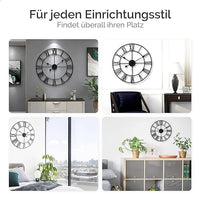 1 x RAW Customer Returns Goliving wall clock large XXL, kitchen clock silent, wall clock industrial design, bathroom clock battery operated, wall clock Roman numerals, 60 cm diameter - RRP €48.35