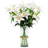 1 x RAW Customer Returns Olrla 60cm Artificial Lily 8 Blooming Flower Heads 4 Buds 3D Printing Artificial Tiger Lily Flowers for Wedding Home Hotel Office Decoration Gradient, Champagne  - RRP €17.99