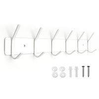 1 x RAW Customer Returns SYPEN coat hook wall, coat rack metal, wall coat rack stainless steel, hook rail coat rack, hook rail for bedroom bathroom, coat hook for clothes, jacket holder white, 6 hooks  - RRP €20.14