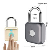 1 x RAW Customer Returns Fingerprint Padlock, eLinkSmart Small Padlock Biometrics Keyless Lock for Locker Gym School Cabinets Suitcase Toolbox Suitcase Gold  - RRP €21.8