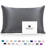 1 x RAW Customer Returns Silk pillowcase 40x80, Ravmix silk pillowcases, for hair and skin, with hidden zipper, both sides silk, mulberry silk pillowcase 40x80, 1 piece, anthracite - RRP €23.99