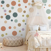 1 x RAW Customer Returns Runtoo Colorful Polka Dot Wall Decal Boho Modern Abstract Window Decal Living Room Bedroom Kids Room Home Decor - RRP €14.99