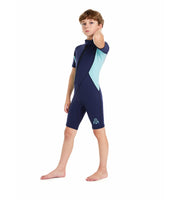 1 x RAW Customer Returns Summshall Wetsuit Kids, 2MM Neoprene Shorty Warming Swimsuits for Girls Boys Thermal Diving Suit Ultra Stretch Wetsuits for Water Sports - RRP €42.99