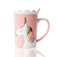 1 x RAW Customer Returns Ceramic Pink Unicorn Mugs Unicorn Gifts for Girls Unicorn Mug Children s Mug Coffee Cup Milk Tea Cups with Lid Spoon Birthday Gifts Christmas Gifts For Kids Women Girls - RRP €14.11