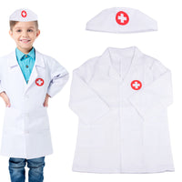 1 x RAW Customer Returns HENGBIRD doctor s coat for children, children s doctor costume, doctor s coat, lab coat, nurse apron and cap, doctor accessories, girls, boys, children s toys, gifts for ages 3, 4, 5 and up - RRP €13.2