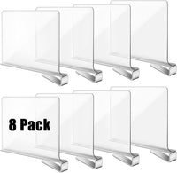 1 x RAW Customer Returns Okydoky 8 pieces acrylic shelf divider, partition shelf, shelf divider shelving system without drilling for bookshelves, wardrobes and hanging shelves GB, 8pcs.DE  - RRP €45.99