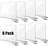 1 x RAW Customer Returns Okydoky 8 pieces acrylic shelf divider, divider, shelf divider, shelf system without drilling for bookshelf, wardrobe and hanging shelves GB, 8 pieces. DE  - RRP €39.05