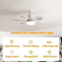 1 x RAW Customer Returns Asslye ceiling fan with lighting and remote control, E26 E27 ceiling lamp with fan, 40W LED ceiling light with fan, adjustable wind speed, 3 color temperatures, timer - RRP €36.29