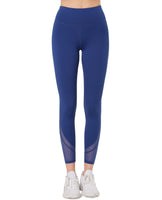 1 x RAW Customer Returns Yvette women s sports leggings with mesh pocket, high waist sports trousers, streetwear sports leggings, blue, S - RRP €15.96