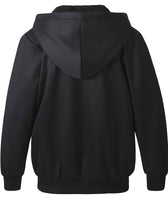 1 x Brand New JACKETOWN boys sweat jacket lined children s hoodie sweatshirt hooded sweater fleece jacket with hood long sleeve warm winter jacket classic sweater with zipper black-L  - RRP €41.14