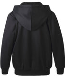 1 x Brand New JACKETOWN boys sweat jacket lined children s hoodie sweatshirt hooded sweater fleece jacket with hood long sleeve warm winter jacket classic sweater with zipper black-L  - RRP €41.14