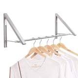 1 x RAW Customer Returns Anjuer Laundry Drying Rack Wall Mounted Clothes Hanger Folding Wall Hanger Aluminum Clothes Rack Home Organizer Space Saving Silver 2 Rakcs with Rod - RRP €22.3