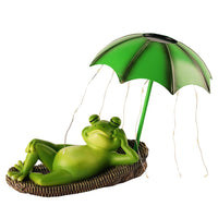 1 x RAW Customer Returns Foreverup Funny Frog Garden Decoration Waterproof Garden Decoration Solar Lamps Umbrella Frog Figurine, Cute Pond Decoration Resin Animal Garden Sculpture Ornaments For Patio Lawn House Yard - RRP €23.18