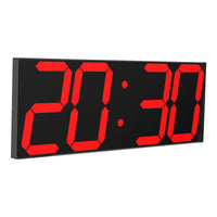 1 x RAW Customer Returns CHKOSDA LED Clock Digital Clock Large Wall Clock with 18 Inch LED Display, Countdown Clock with 8 Adjustable Brightness, 16 Alarm Settings, 12 24 Hour Display, Temperature and Calendar Display Red  - RRP €90.74