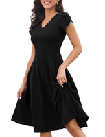 1 x RAW Customer Returns Gardenwed Rockabilly Dresses Women 60s Dresses Women Black Dress Funeral Evening Dresses Elegant for Wedding A line 50S Retro V Neck Vintage Festive Dresses for Women Black 3XL - RRP €45.11