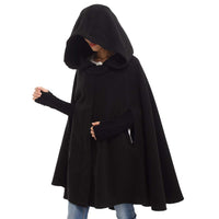 1 x RAW Customer Returns GRACEART Gothic Medieval Unisex Poncho Cape Bat Shal Cloak Throw Short - Black  - RRP €60.99