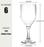 1 x RAW Customer Returns STARVAST 6 Pack Plastic Wine Glasses, 35 cl 350 ml Red Wine Glasses Premium Plastic Superior Unbreakable Reusable, Transparent Plastic Standing Glasses - RRP €29.99