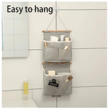 4 x Brand New sylbx 2 pieces wall organizer, wall-mounted storage bag, 3 compartments, with sticky hook, hanging storage for bedroom, office, study, several parts can be assembled gray  - RRP €81.6