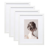 1 x RAW Customer Returns Egofine 20x25cm picture frames white set of 4, robust wooden composite photo frames with real glass for pictures 13x18cm with mat - horizontal or vertical for wall hangings or table decoration - RRP €28.22