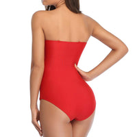 1 x RAW Customer Returns Smismivo Women s One Piece Swimwear Strapless with Tummy Control Push up One Piece Swimsuit Padded Elegant Curvy Women s One Piece Swimsuit Summer Beach Beachwear - RRP €37.99