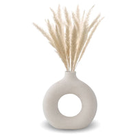 1 x RAW Customer Returns Donut Vase, Vase Nordic Ring Shape Modern Decoration, Handmade Vase for Pampas Grass, Matt Ceramic Living Room Decoration Vases for Decoration and Gift, L - RRP €23.03