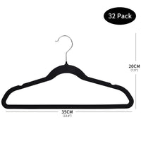 1 x RAW Customer Returns ManGotree 35cm Kids Velvet Hangers, Ultra-Thin Children s Hangers with 360 Rotating Hook, Non-Slip Felt Hangers for Teenagers, Robust and Durable 32 Pack, Black  - RRP €24.95