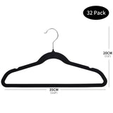 1 x RAW Customer Returns ManGotree 35 cm children s velvet clothes hangers, ultra-thin children s clothes hangers with 360 rotating hook, non-slip felt hangers for teenagers, robust and durable 32 pack, black  - RRP €24.95