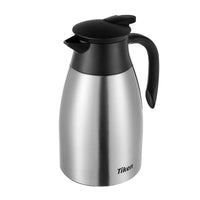 1 x RAW Customer Returns Tiken 1.5L Thermos Flask Stainless Steel Double Wall Vacuum Insulated Coffee Pot, Silver - RRP €30.2