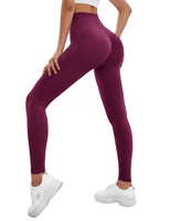 1 x RAW Customer Returns Yuson Girl Leggins Women Push up Sports Leggings High Waist Anti-Cellulite Yoga Pants Highly Summer Fitness Pants Women s Sports Trousers Wine Red, S  - RRP €22.99